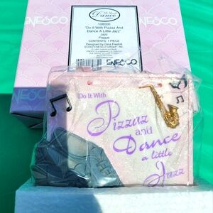 Enesco Pink and Gold Jazz Plaque